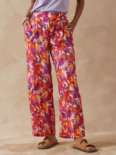 Pantalon 7/8ème élastiqué - Daxon - Imprimé multicolore