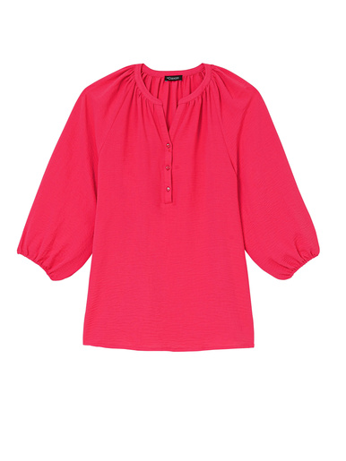 Blouse fluide manches bouffantes - Daxon - Rose
