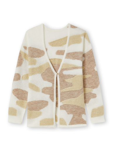 Gilet V jacquard intarsia