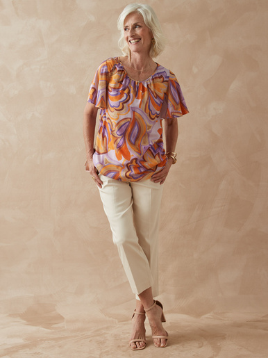 Blouse manches papillon