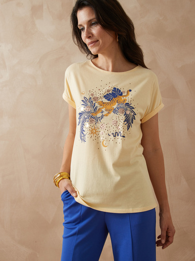 Tee-shirt motif placé - Daxon - Ecru