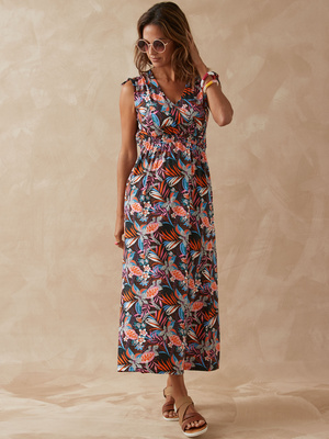 Robe sans manches taille smockée