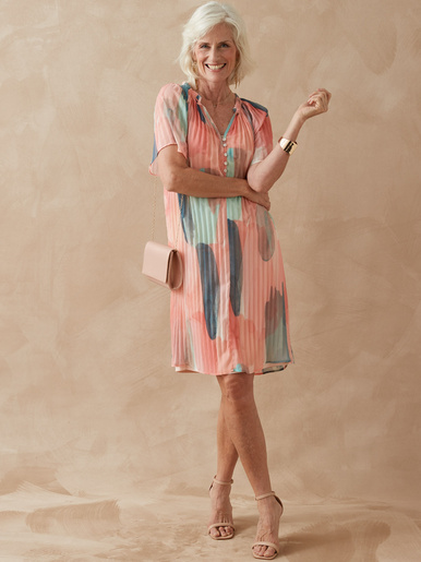 Robe ample en crêpe froissé