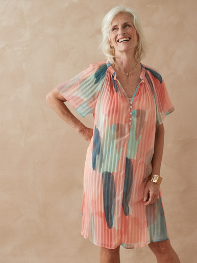 Robe ample en crêpe froissé
