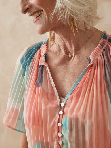 Robe ample en crêpe froissé
