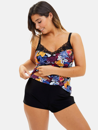 Short Mathilde - Sans Complexe - Imprime vegetal jungle noir