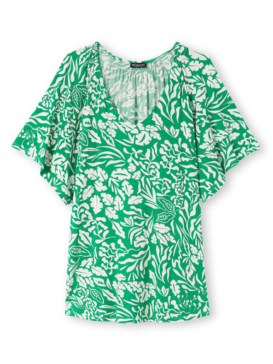 Tee-shirt V smocks au dos