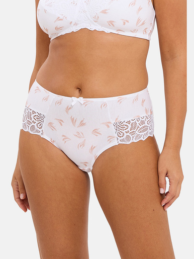 Shorty coton Flora - Sans Complexe - Plumes d'automne blanc