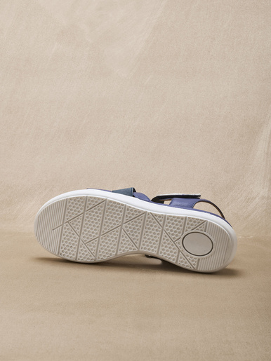 Sandales cuir à scratch et élastiques