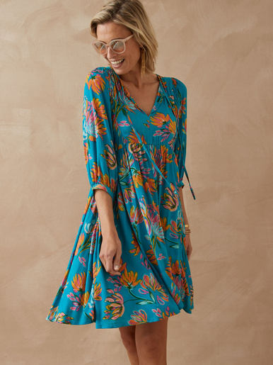 Robe évasée en crêpe
