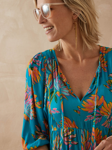 Robe évasée en crêpe