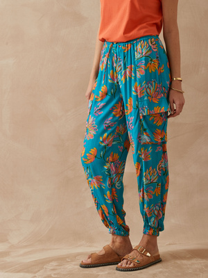 Pantalon large élastiqué
