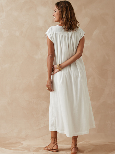 Robe sans manches en voile de coton