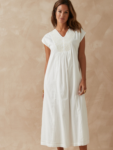 Robe sans manches en voile de coton