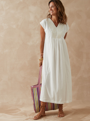 Robe sans manches en voile de coton