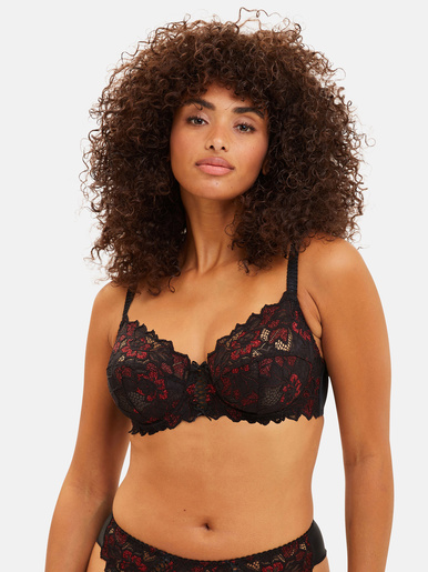 Soutien-gorge à armatures Arum Glitter - Sans Complexe - Noir & rouge paillete