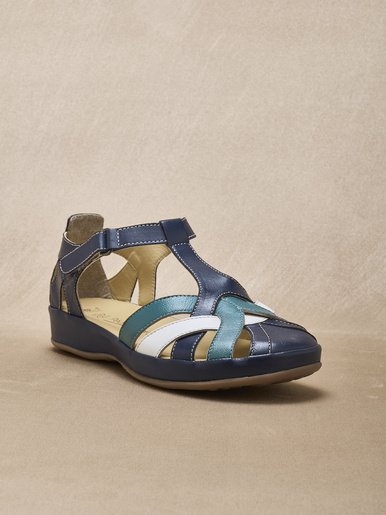 Salomés cuir à brides croisées