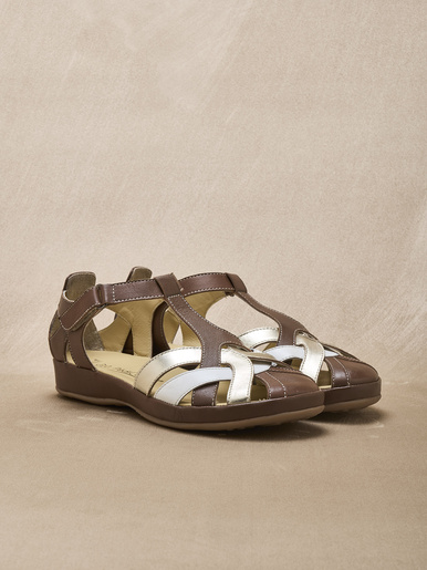 Salomés cuir à brides croisées