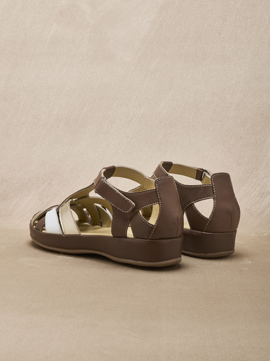 Salomés cuir à brides croisées