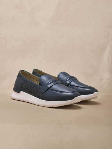 Mocassins cuir motifs ajourés