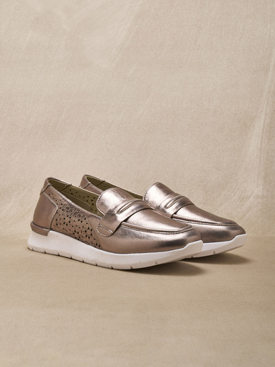 Mocassins cuir motifs ajourés