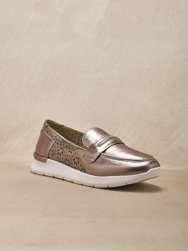 Mocassins cuir motifs ajourés