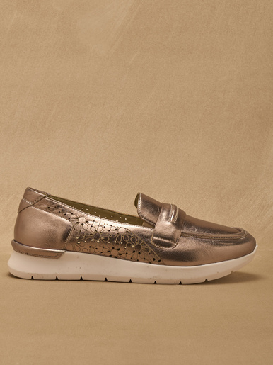Mocassins cuir motifs ajourés