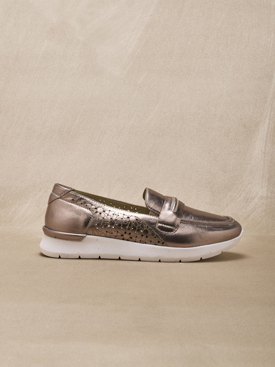 Mocassins cuir motifs ajourés