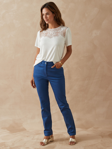 Tee-shirt empiècement dentelle