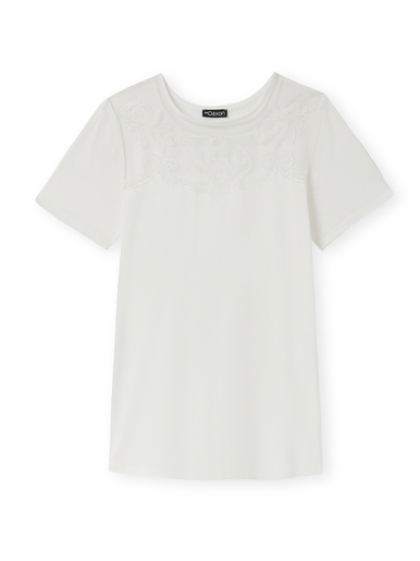 Tee-shirt empiècement dentelle