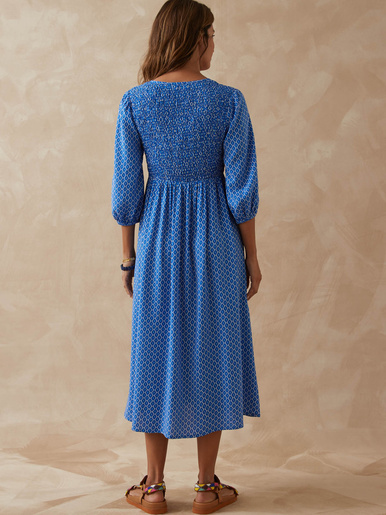 Robe longue à smocks