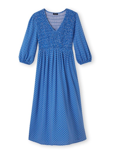 Robe longue à smocks