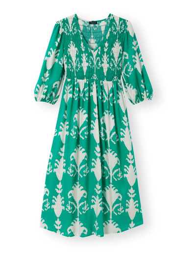 Robe longue à smocks