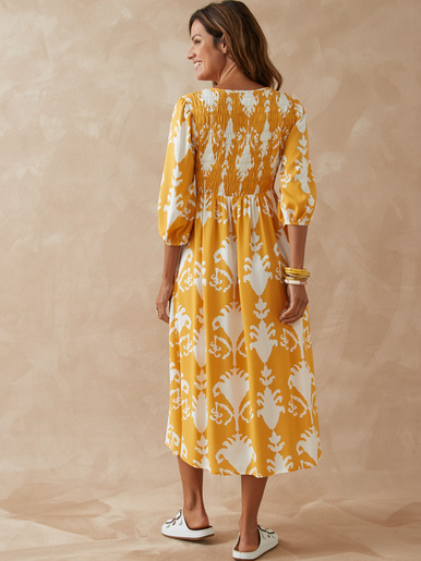 Robe longue à smocks