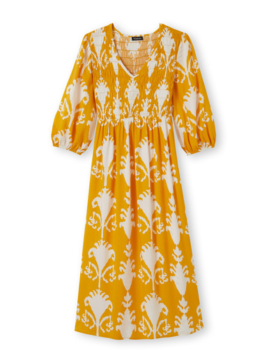 Robe longue à smocks