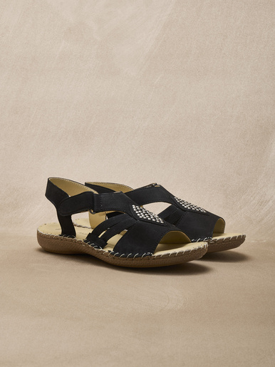 Sandales cuir élastiquées