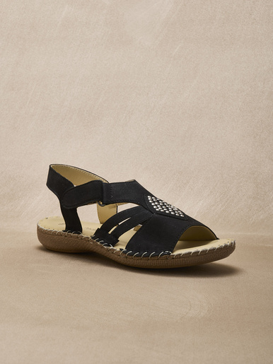 Sandales cuir élastiquées