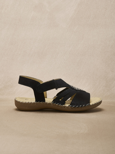 Sandales cuir élastiquées