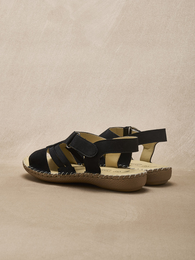 Sandales cuir élastiquées