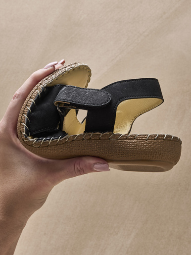 Sandales cuir élastiquées
