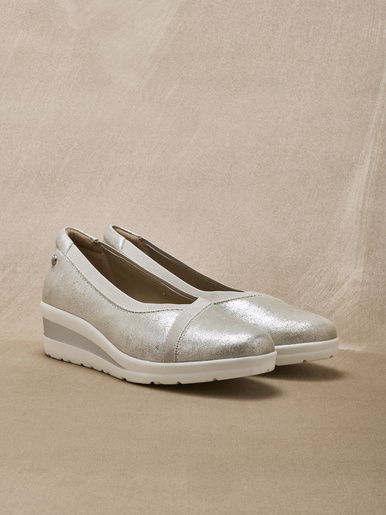 Ballerines compensées pourtour élastiqué