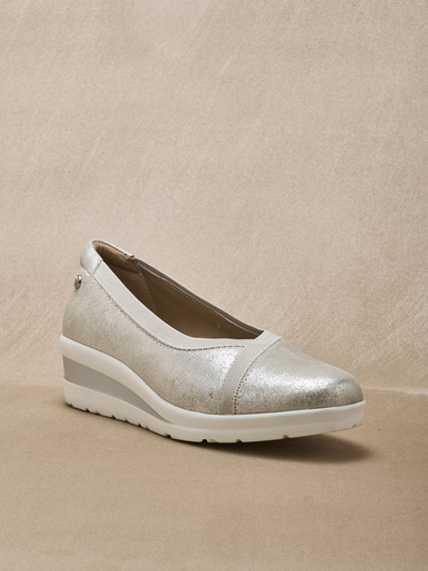 Ballerines compensées pourtour élastiqué