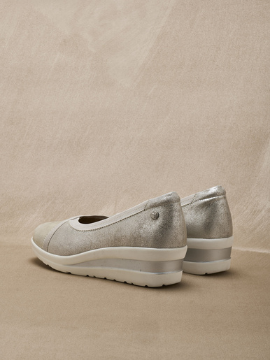 Ballerines compensées pourtour élastiqué
