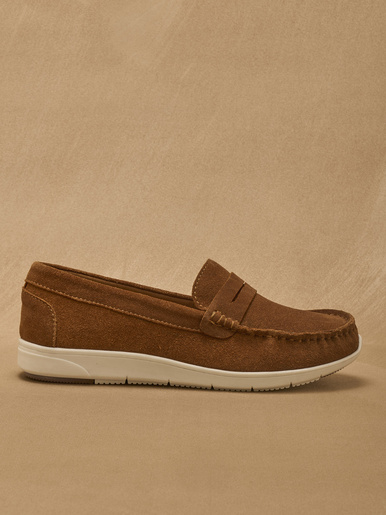 Mocassins cuir velours