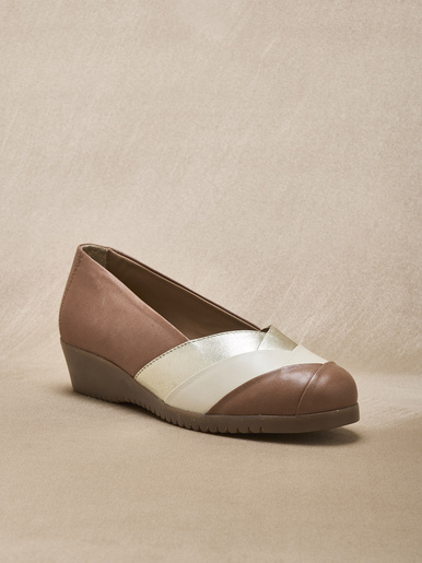 Ballerines cuir tricolore