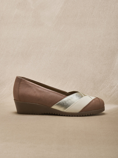 Ballerines cuir tricolore