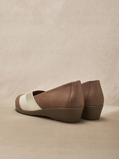 Ballerines cuir tricolore