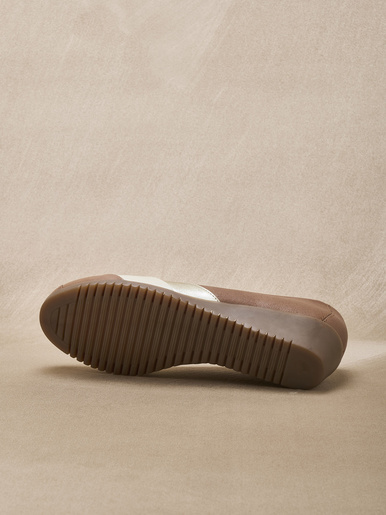 Ballerines cuir tricolore