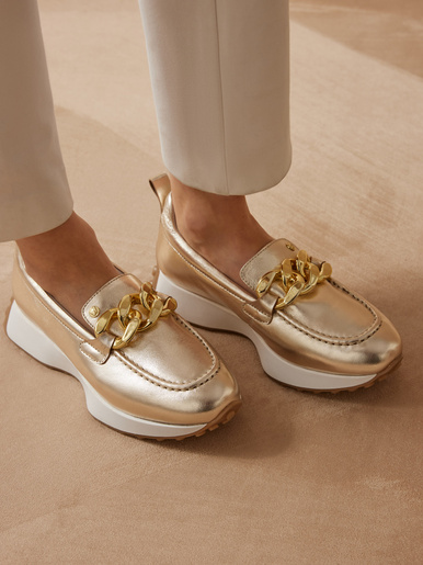 Mocassins tendance compensés - Pédiconfort - Doré