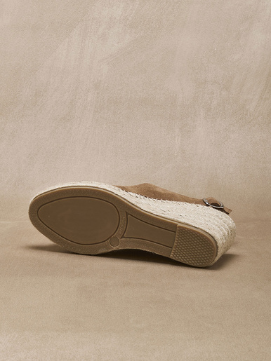 Sandales cuir velours esprit espadrilles